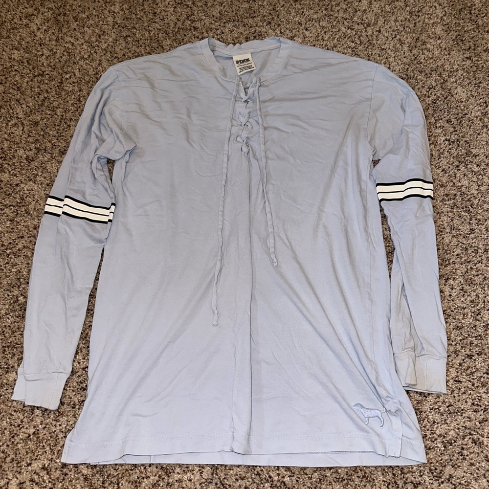 PINK Victoria's Secret Light Blue Long Sleeve Tee